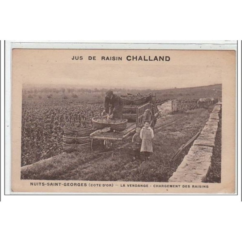 NUITS SAINT GEORGES : la vendange - chargement des raisons - jus de raisin Challand - très bon état