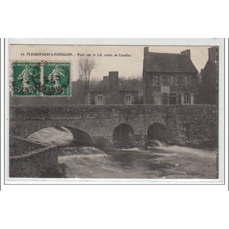 PLOUGENAST LE PONTGAMP : pont sur le Lié, route de Loudéac - très bon état