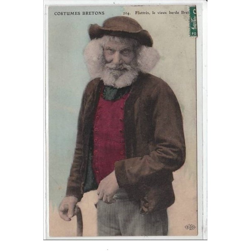 COSTUMES BRETONS : Flattrès, le vieux barde breton - très bon  état