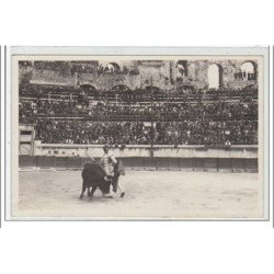 NIMES : corrida le 3 octobre 1937 - Ortega à la muleta - CARTE PHOTO - très bon état