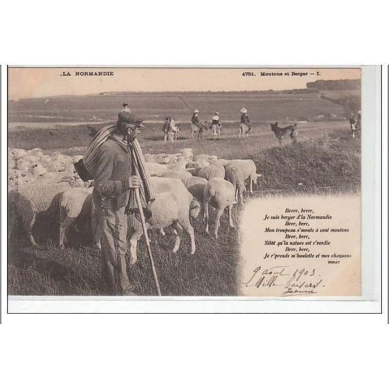 LA NORMANDIE - Moutons et berger - très bon état