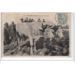 EN NIVERNAIS - Attelage de boeufs - état (traces)