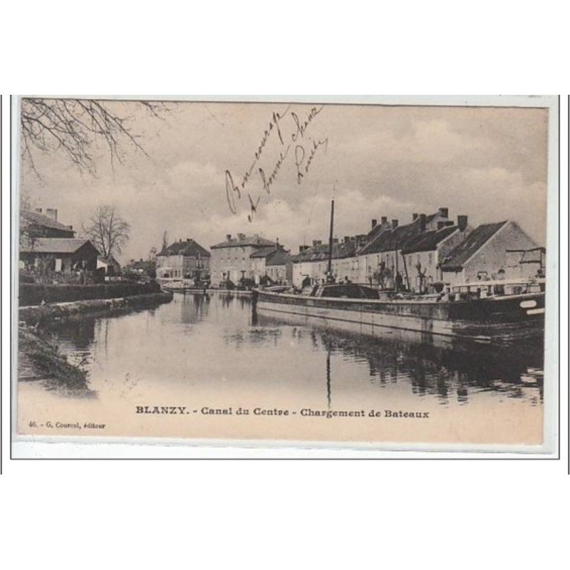 BLANZY : canal du centre - chargement de bateaux - très bon état
