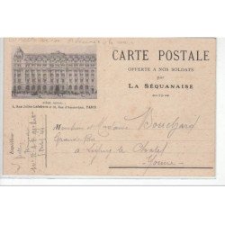 FONTAINE LES CAPPY - dessinée à la main - église et cimetière 1917 - très bon état