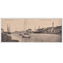 COURSEULLES - Le bassin à flot - CARTE PANORAMIQUE - 28X11cm  - très bon état