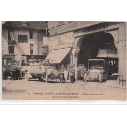 VOIRON - Saint LAURENT DU PONT : le départ des autos cars pour la Grande Chartreuse - bon état (un coin plié)