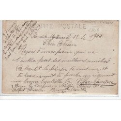 LAVOUTE CHILHAC : carte photo du tambour de ville devant le monument aux morts (conscrits)- très bon état