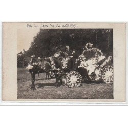 BAGNOLES DE L'ORNE : carte photo d'un attelage lors de la fête des fleurs en 1919 - très bon état