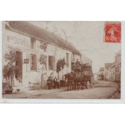 CHALIFERT : carte photo du bureau de l'omnibus (attelage) Maison DUTHEIL - très bon état