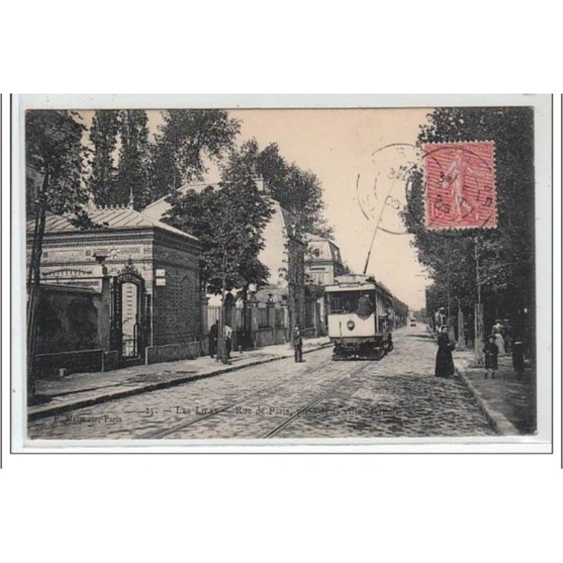 LES LILAS : rue de Paris, prise de la villa Marianne - TRAMWAY - très bon état