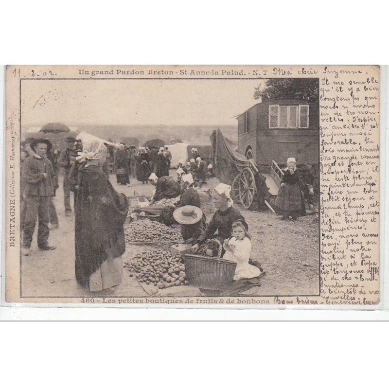SAINT ANNE LA PALUD : un grand pardon breton - les petites boutiques de fruits et de bonbons - très bon état