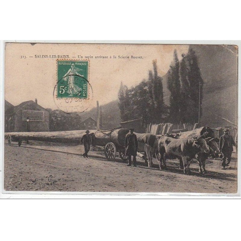 SALINS LES BAINS : un sapin arrivant à la scierie Bouvet - état