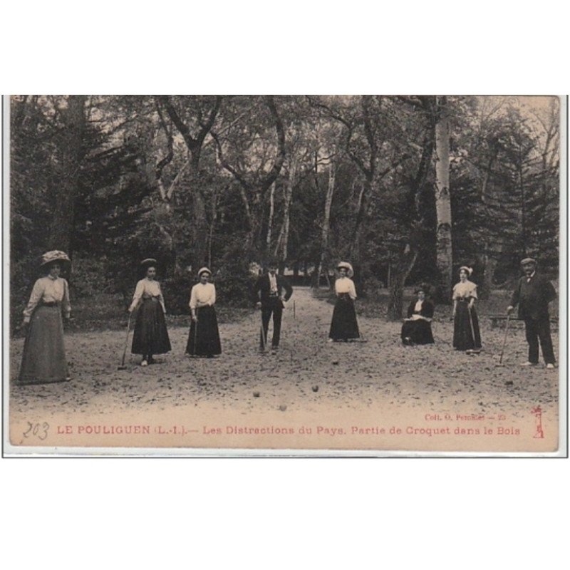 LE POULIGUEN : une partie de croquet - bon état (léger pli) LE POULIGUEN : une partie de croquet - bon état (léger pli)