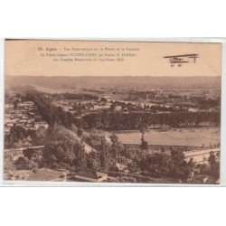 AGEN : vue panoramique sur la plaine de la Garonne - pilote caporal Peltier d'Oisy sur biplan H. Farman - très bon état