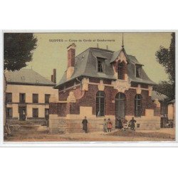 SUIPPES : corps de gendarmerie - CARTE TOILEE - très bon état
