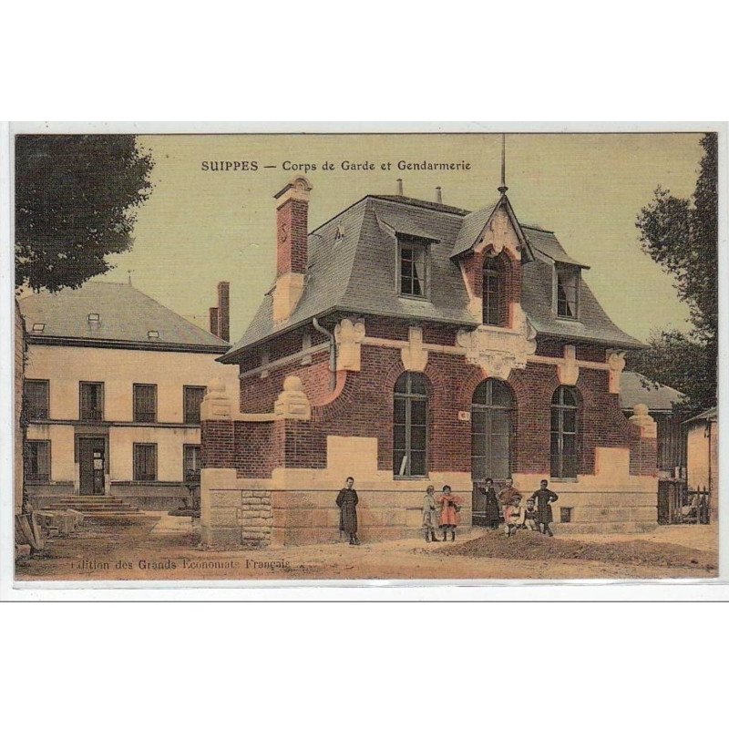 SUIPPES : corps de gendarmerie - CARTE TOILEE - très bon état