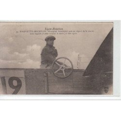 LYON - AVIATION - HAUVETTE-MICHELIN (monoplan Antoinette) au départ de la course ou il trouvera la mort  - très bon état