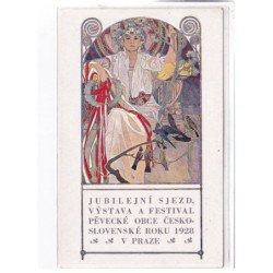 MUCHA Alphons : jubilée de Prague 1928 -  bon état (un léger pli d'angle)