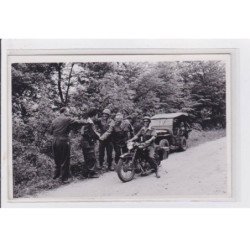 MOTO : carte photo de militaires (automobile) - très bon état