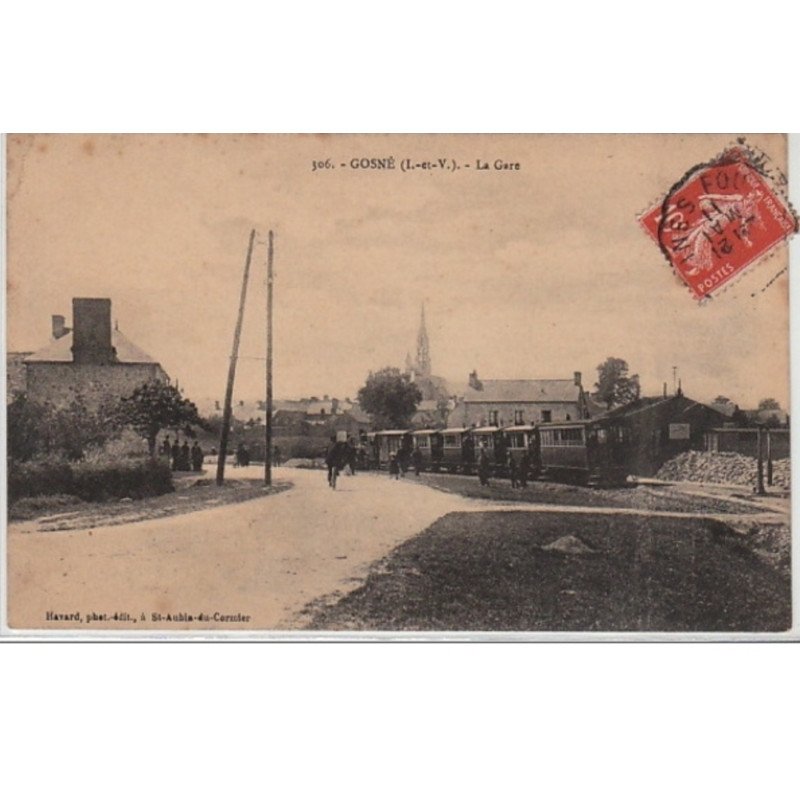 GOSNE : la gare - bon état (un coin plié)