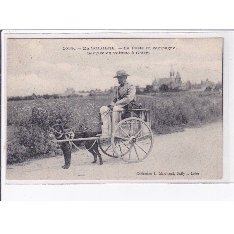 EN SOLOGNE - La poste en campagne - service en voiture à chien - Très bon état