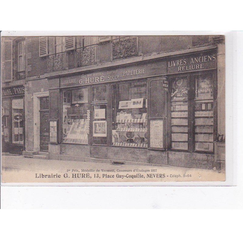 NEVERS - Librairie G. Huré, 13, Place Guy-Coquille - état