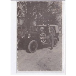 NICE : carte photo de l'automobile publicitaire du magasin d'alimentation en gros RAVEU - très bon état