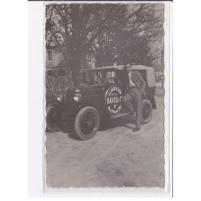 NICE : carte photo de l'automobile publicitaire du magasin d'alimentation en gros RAVEU - très bon état NICE : carte photo de l'automobile publicitaire du magasin d'alimentation en gros RAVEU - très bon état