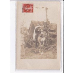 LE PONCHEL : lot de 3 cartes photo de militaires (spahis marocains) en 1915 - bon état général