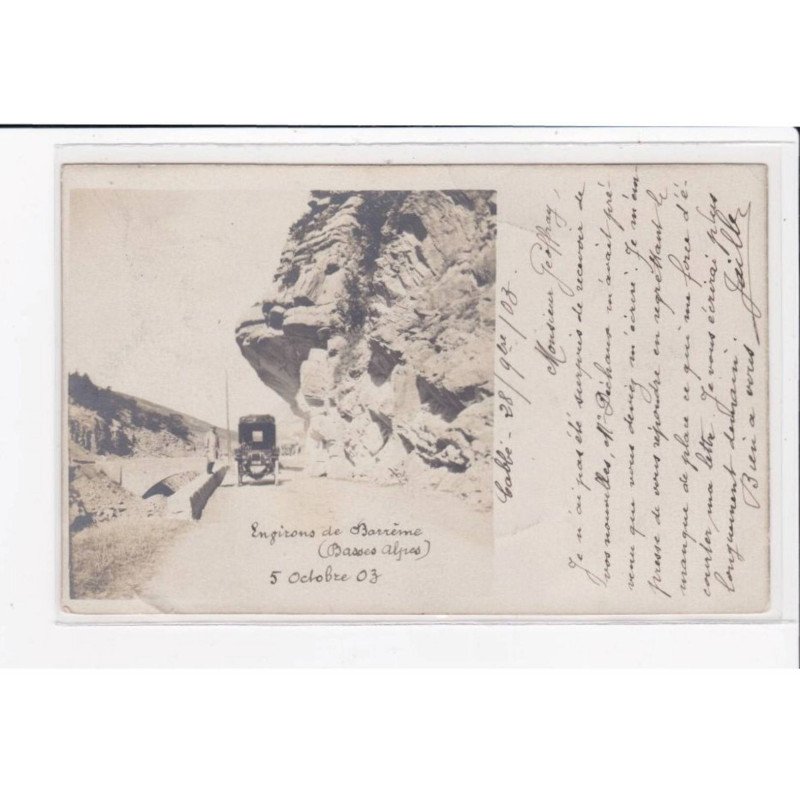 BARREME - carte photo d' une Automobile - très bon état