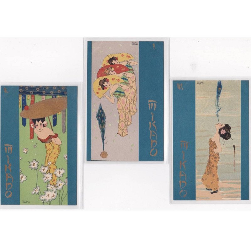 KIRCHNER Raphaël : série complète de 6 carte postales "Mikado" (D-14) - très bon état