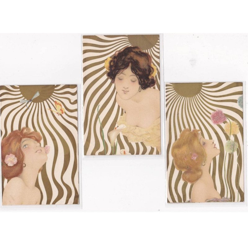 KIRCHNER Raphaël : série complète de 6 carte postales "Femmes au soleil" (K-1) - très bon état
