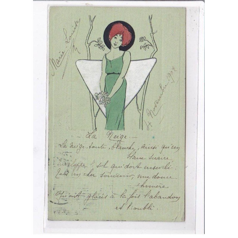 KIRCHNER Raphaël ? :  "carte postale gaufrée" - bon état