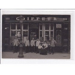 PARIS 11ème : carte photo du salon de coiffure Brosse au 111 boulevard de Charonne (coiffeur) - très bon état