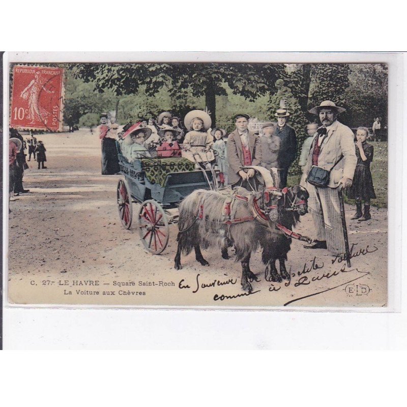 LE HAVRE - Square Saint Roch - la voiture aux chèvres - Très bon état