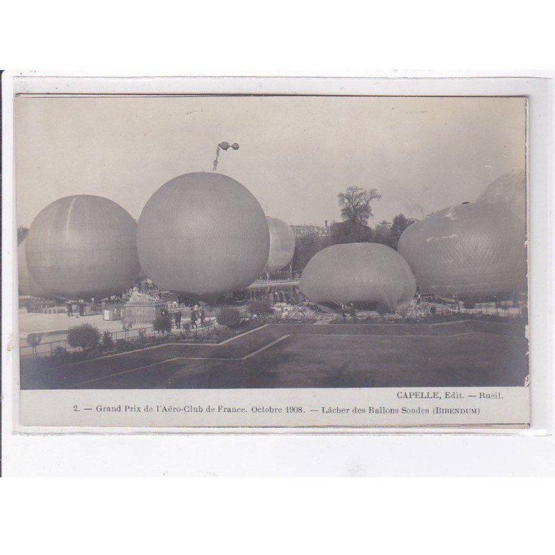 PARIS Grand prix de l'Aéro-club de France - Octobre 1908 - lâcher des ballons sondes - Très bon état