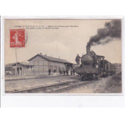 GOUTTIERES - La Gare - Départ de voitures pour Gouttières - Les quatre routes, La Celette, Pionsat - Très bon état