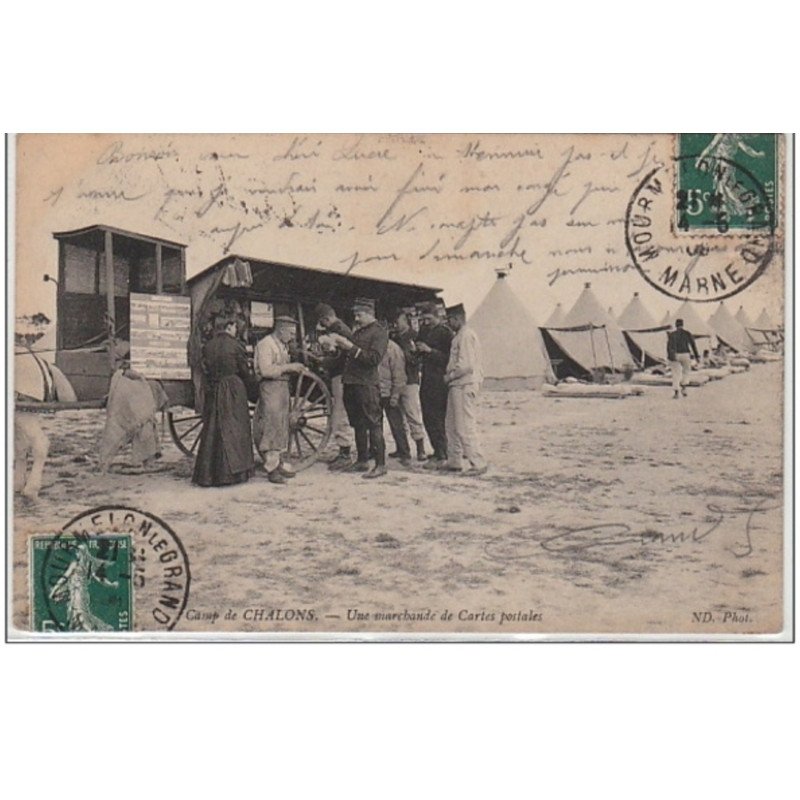 CAMP DE CHALONS : une marchande de cartes postales - très bon état CAMP DE CHALONS : une marchande de cartes postales - très bon état