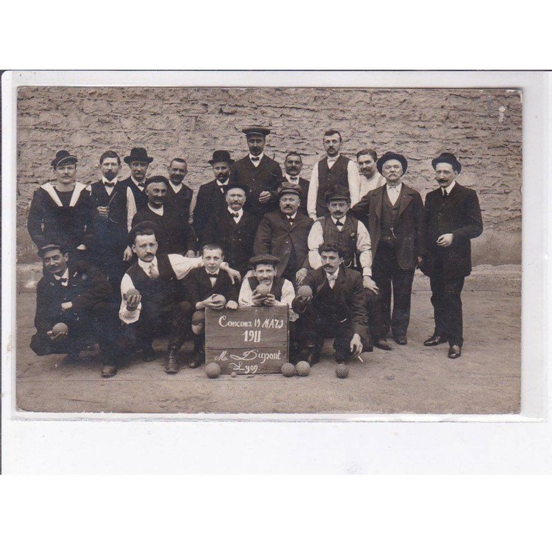 LYON - carte - photo - Jeu de boules - Très bon état