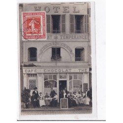 LE HAVRE - carte - photo - Hôtel "Ruban Bleu" Café - Chocolat - Thé - porte timbre - Très bon état