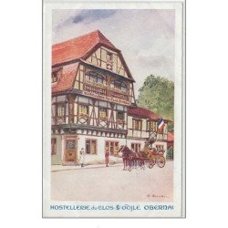 carte publicitaire pour l'Hostellerie du Clos Saint Odile à OBERNAI illustrée par SPINDLER - très bon état