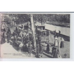 ENTRAYGUES: arrivée d'un train Bonnet  (diligence) - très bon état