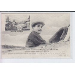 CASTEL-NOVEL-VARETZ: aviateur CHAMBENOIS né à saints le 17 février 1887 au volant de son monoplan-très bon état