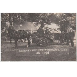 CHALON SUR SAONE : carte photo du concours hippique en 1912 - très bon état