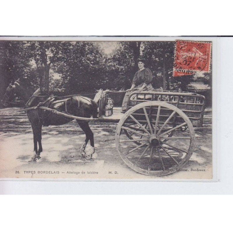 BORDEAUX: attelage de laitière - très bon état