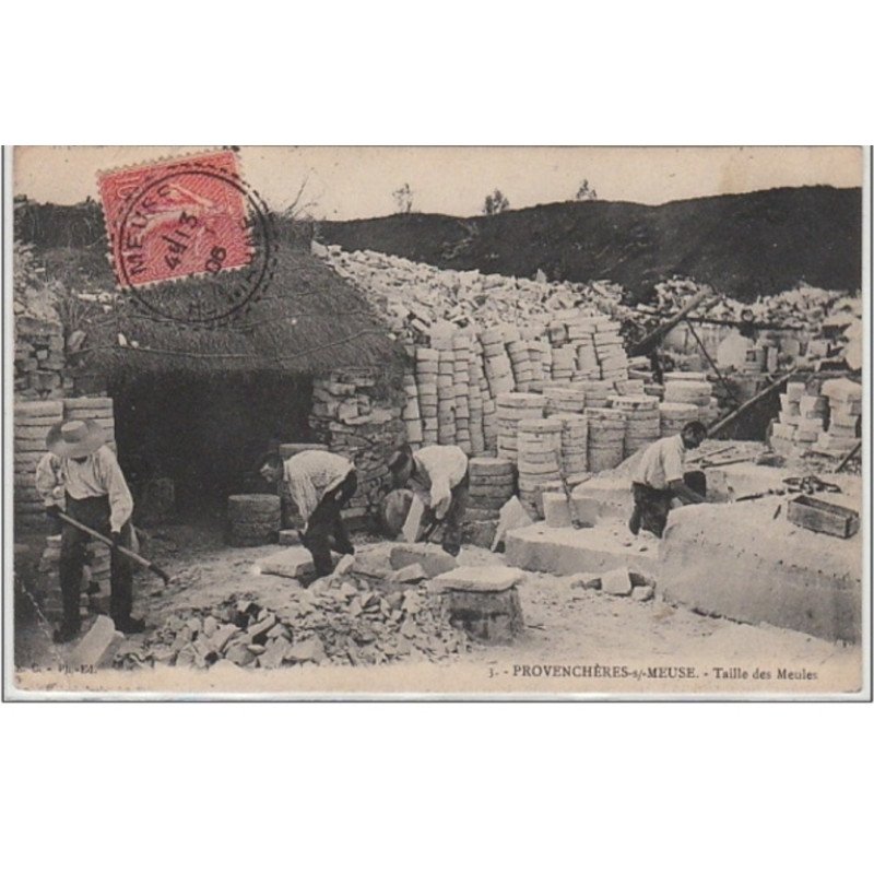 PROVENCHERES SUR MEUSE : la taille des meules - bon état (un coin légèrement plié)