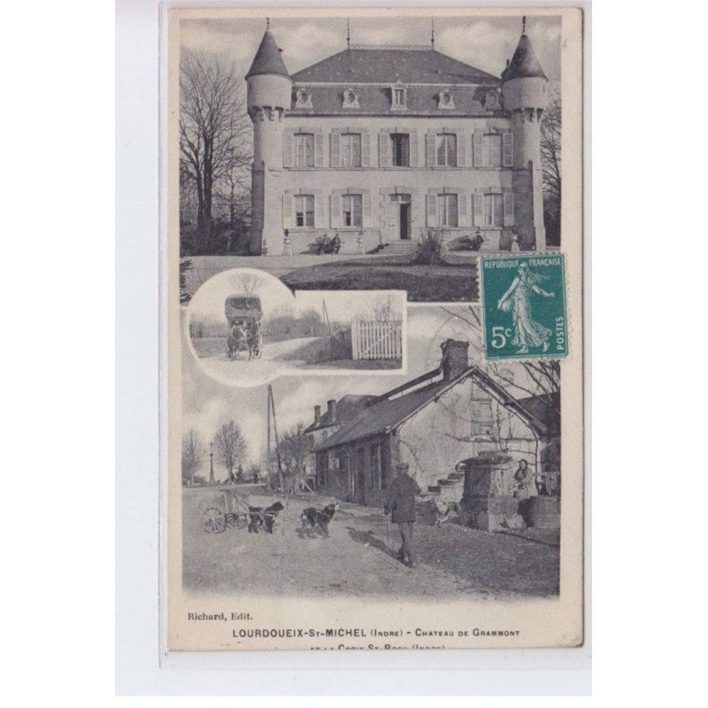 LOURDOUEIX-SAINT-MICHEL: château de gramont, voiture à chien - état