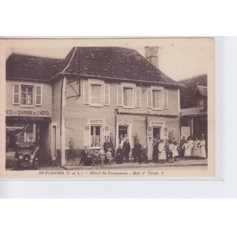 SAINT-FLOVIER: hôtel du commerce, buvette, voiture, restaurant - très bon état
