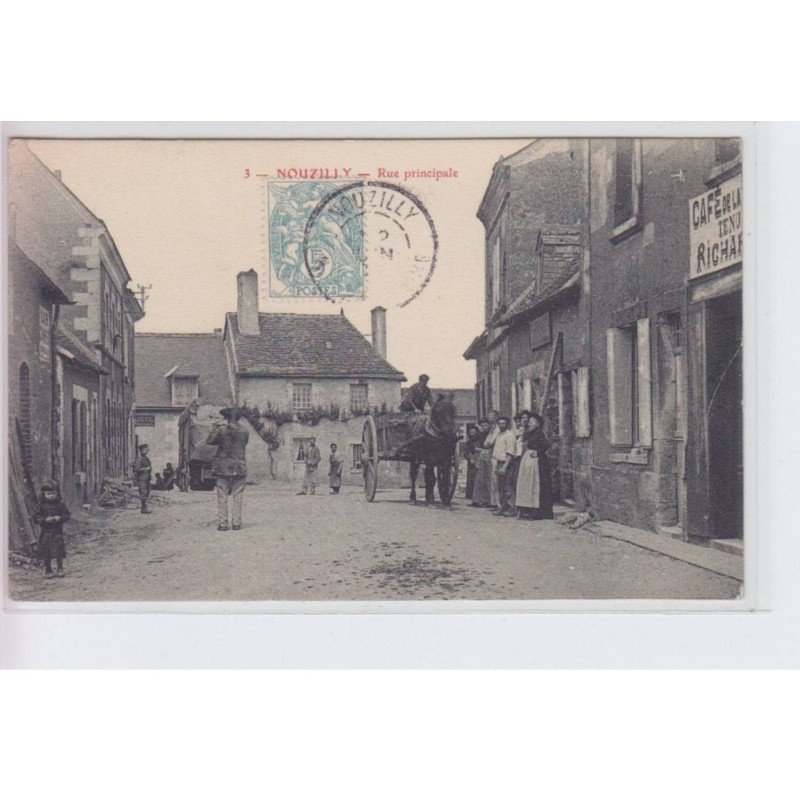 NOUZILLY: rue principale, attelage - très bon état