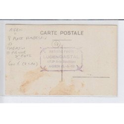 AGEN: 8 place rabelais, magasin prune d'ente, lot de 2 CPA - très bon état